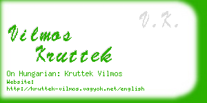 vilmos kruttek business card